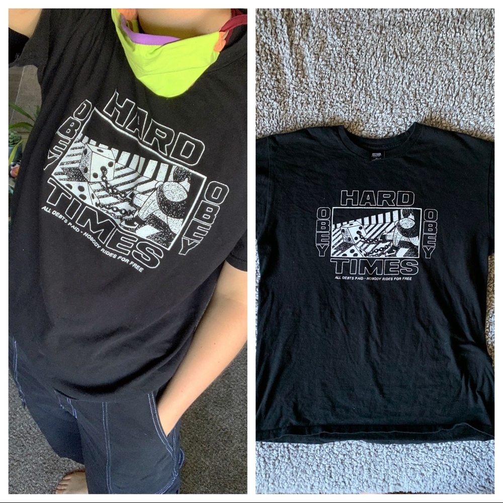 OBEY/ hard times tee